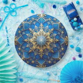 Blauw decoratief kerstfeest papieren bord (Feest)
