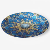 Blauw decoratief kerstfeest papieren bord (Gekanteld)