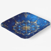 Blauw decoratief kerstfeest papieren bord (Gebogen)