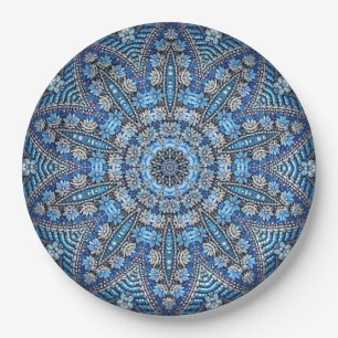 Blauw decoratief kerstfeest papieren bord