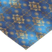 Blauw decoratief kersttafelkleed tafelkleed (Gekanteld)