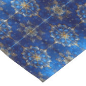 Blauw decoratief kersttafelkleed tafelkleed (Gekanteld)