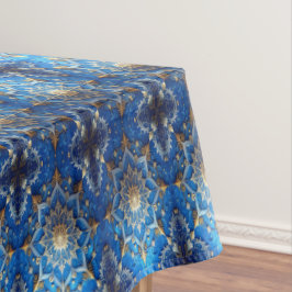 Blauw decoratief kersttafelkleed tafelkleed