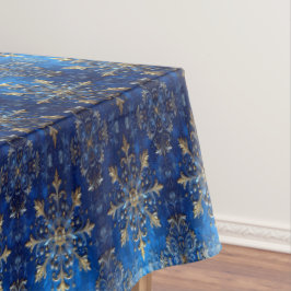 Blauw decoratief kersttafelkleed tafelkleed