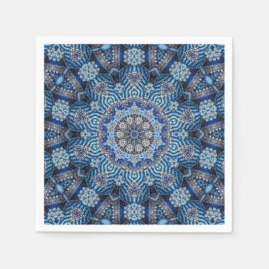 Blauw Decoratief Kerstvakantie Servet (Voorkant)