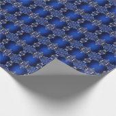 Blauw decoratief kerstverpakkings papier (Hoek)