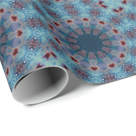 Blauw decoratief kerstverpakkings papier