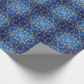 Blauw decoratief kerstverpakkings papier (Hoek)
