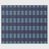 Blauw decoratief kerstverpakkings papier (Vlak)