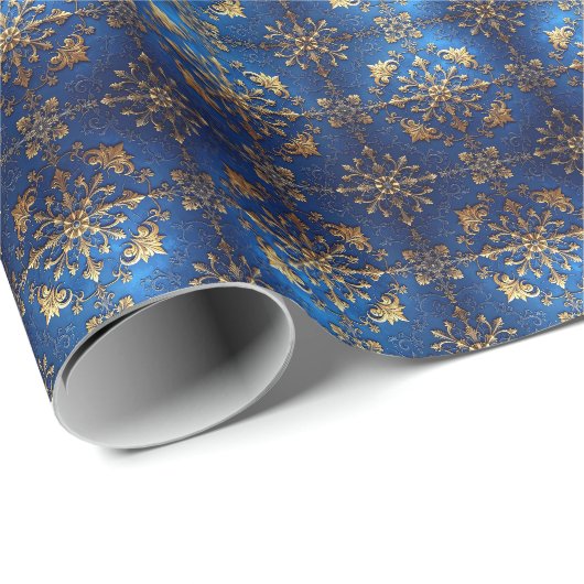 Blauw decoratief kerstverpakkings papier (Rol Hoek)