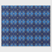 Blauw decoratief kerstverpakkings papier (Vlak)