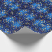 Blauw decoratief kerstverpakkings papier (Hoek)