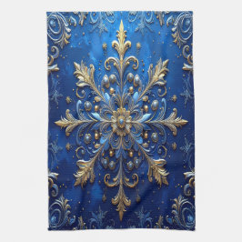 Blauw decoratief keukendoekje voor de feestdagen theedoek