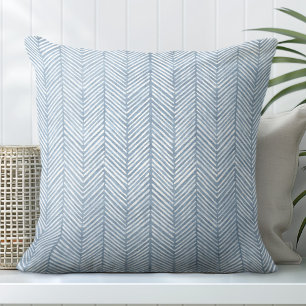 Blauw Decoratief Kussen - Chevron patroon