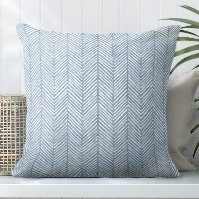 Blauw Decoratief Kussen - Chevron patroon (Creator heeft geüpload)