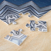 Blauw decoratief legpuzzel (Zijkant)