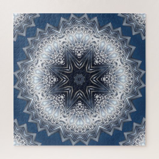Blauw decoratief legpuzzel (Verticaal)