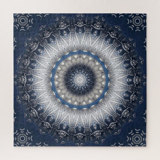 Blauw decoratief legpuzzel (Verticaal)