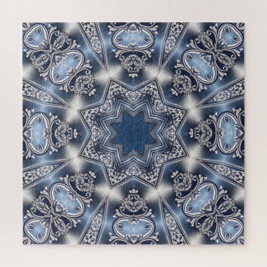 Blauw decoratief legpuzzel (Verticaal)