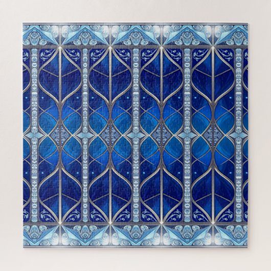 Blauw decoratief legpuzzel (Verticaal)