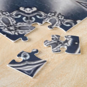 Blauw decoratief legpuzzel (Zijkant)