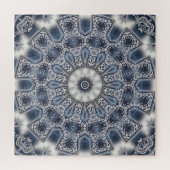 Blauw decoratief legpuzzel (Horizontaal)