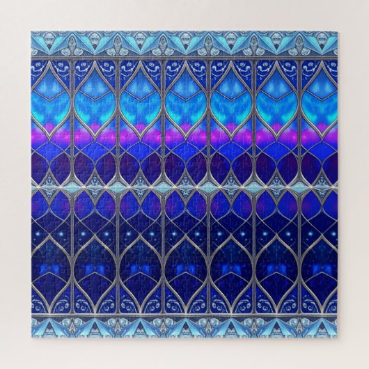 Blauw decoratief legpuzzel (Verticaal)