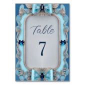 Blauw Decoratief Lijst Tafelnummer (Voorkant)