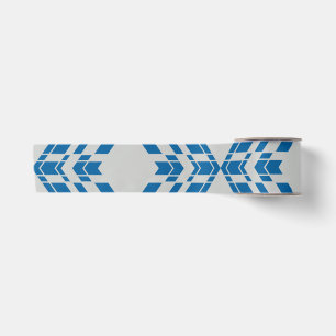 Blauw, decoratief, modern, trendy, cool geometrisc satijnen lint