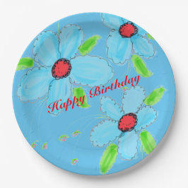 Blauw decoratief ontwerp papieren bordje