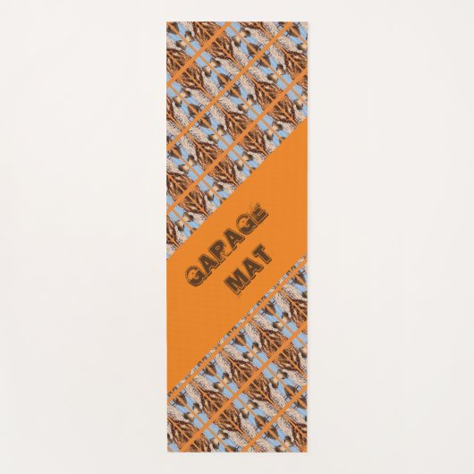 Blauw decoratief ontwerp patroon yogamat (Voorkant)