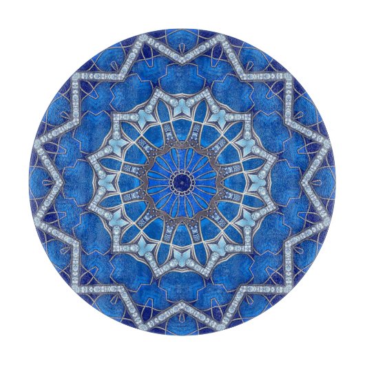 Blauw decoratief snijplank (Voorkant)