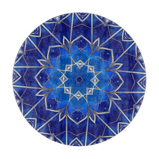 Blauw decoratief snijplank (Voorkant)