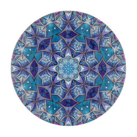 Blauw decoratief snijplank (Voorkant)