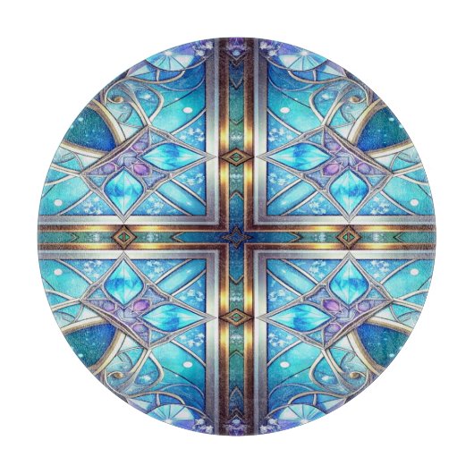 Blauw decoratief snijplank (Voorkant)