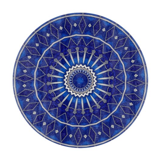 Blauw decoratief snijplank (Voorkant)