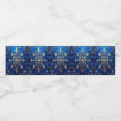 Blauw decoratief vakantie waterfles etiket (Enkel label)