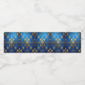 Blauw decoratief vakantie waterfles etiket (Enkel label)