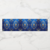 Blauw decoratief vakantie waterfles etiket (Enkel label)
