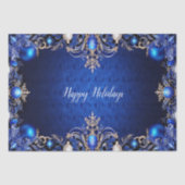 Blauw decoratief vakantieweefsel papier (Voorkant)