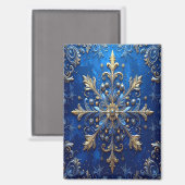 Blauw decoratieve kerstvakantie magneet (Voorkant / Achterkant)