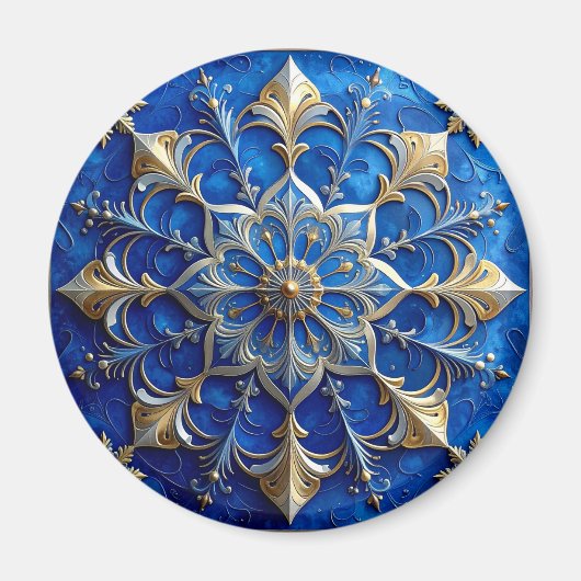 Blauw decoratieve kerstvakantie magneet (Voorkant)