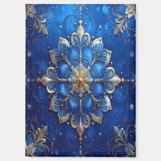 Blauw decoratieve kerstvakantie magneet (Voorkant)
