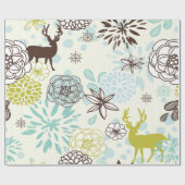  blauw deer cadeaupapier (Vlak)