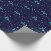 Blauw deer en het motorpapier cadeaupapier (Hoek)