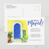 Blauw dehuis aankondigingskaart (Voorkant / Achterkant)