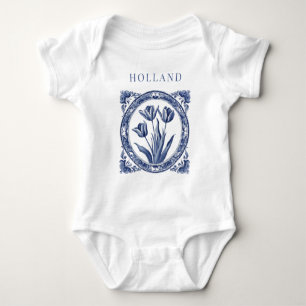 Blauw Delft Blauw Holland Tulp Shirt