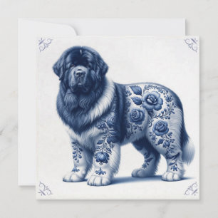 Blauw Delft Landseer Newfoundlander Kaart