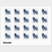 Blauw Delft Landseer Newfoundlander Vierkante Sticker (Vel)