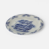 BLAUW DELFT SAILING SHIP PAPIEREN BORDJE (Gekanteld)